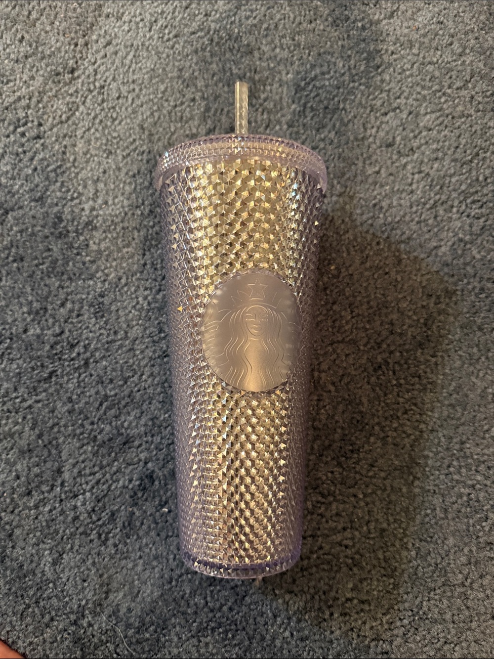 Starbucks Iridescent Silver Studded Tumbler with Clear Straw